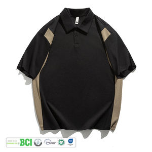 Polo assorti de couleurs, col montant ample, broderie personnalisée, impression de logo, polos vierges, t-shirts unisexes oversize pour couple - Product Image 1