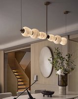 Lustre moderne de luxe en albâtre à texture naturelle pour hôtel, villa, salon, chevet, lampe suspendue LED en marbre de style nordique