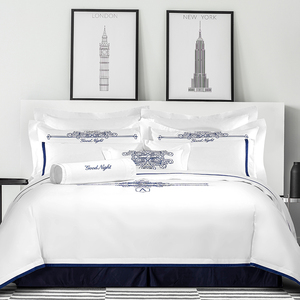 Sang trọng Ai Cập bông vải bedding Set westtin khách sạn Trắng tấm ga trải giường Set - Product Image 1