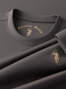 Vente en gros Pull à manches longues haut de gamme pour hommes, jeunes et d'âge moyen, col rond, chemise de base de sport décontractée, techniques brodées - Product Image 3