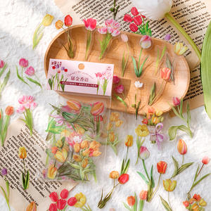 Nature paysage autocollants ensemble pour <span class=keywords><strong>Scrapbooking</strong></span> Junk Journal Transparent bagages Scrapbook fournitures journalisation fleur autocollant - Product Image 2