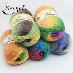 Máquina de tecelagem acrílica worsted iceland dk baby crochê orgânico colorido fio de lã