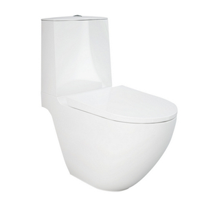 WC monobloc sans bride à poser au sol, largeur 39 cm, longueur 67 cm, avec fixations dissimulées - Product Image 1