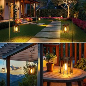 <span class=keywords><strong>KOOPER</strong></span> Lanternes solaires LED d'extérieur, étanches, marche/arrêt automatique, suspendues, décoratives, en métal, pour allée de jardin, lot de 2 - Product Image 6