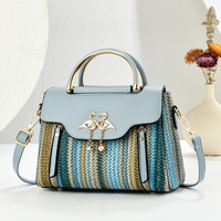 Nouvel Arrivage Sac Femme Tissé Multicolore Grande Capacité Sac à Main Commuter Sac Bandoulière Élégant Cadeau Tendance