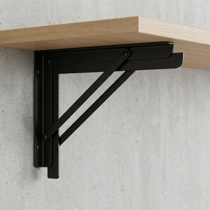 Support d'angle en L robuste en acier doux noir pour étagères, murs et meubles – Support d'étagère robuste en acier doux noir - Product Image 2