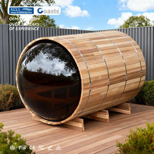 Sauna de Barril de Cedro para Exteriores, <span class=keywords><strong>Precio</strong></span> de Mayoreo, 6 Personas, Eléctrica, de Cedro Rojo Carbonizado, Diseño Europeo, para Uso en Spa Doméstico - Product Image 1