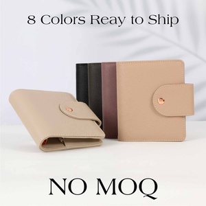 Fournitures <span class=keywords><strong>de</strong></span> <span class=keywords><strong>bureau</strong></span> : Portefeuille-classeur budgétaire A7 en cuir véritable souple 8 couleurs avec anneaux or <span class=keywords><strong>rose</strong></span> pour femme, idéal pour la planification financière - Product Image 3
