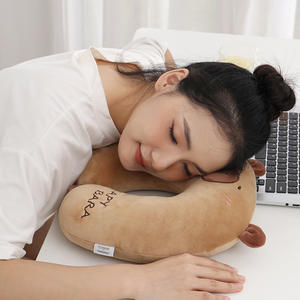 Oreiller en forme de U Pupu Capybara 28x26x14cm en polyester, soutien du cou, pour voyage, bureau, sieste, motif animal, oreillers confortables - Product Image 3