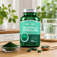 Comprimés de Spiruline et Chlorelle à Marque Blanche OEM 500mg – Extrait de Phycocyanine Spiruline Bleue pour Détox, Soutien Immunitaire et Énergie