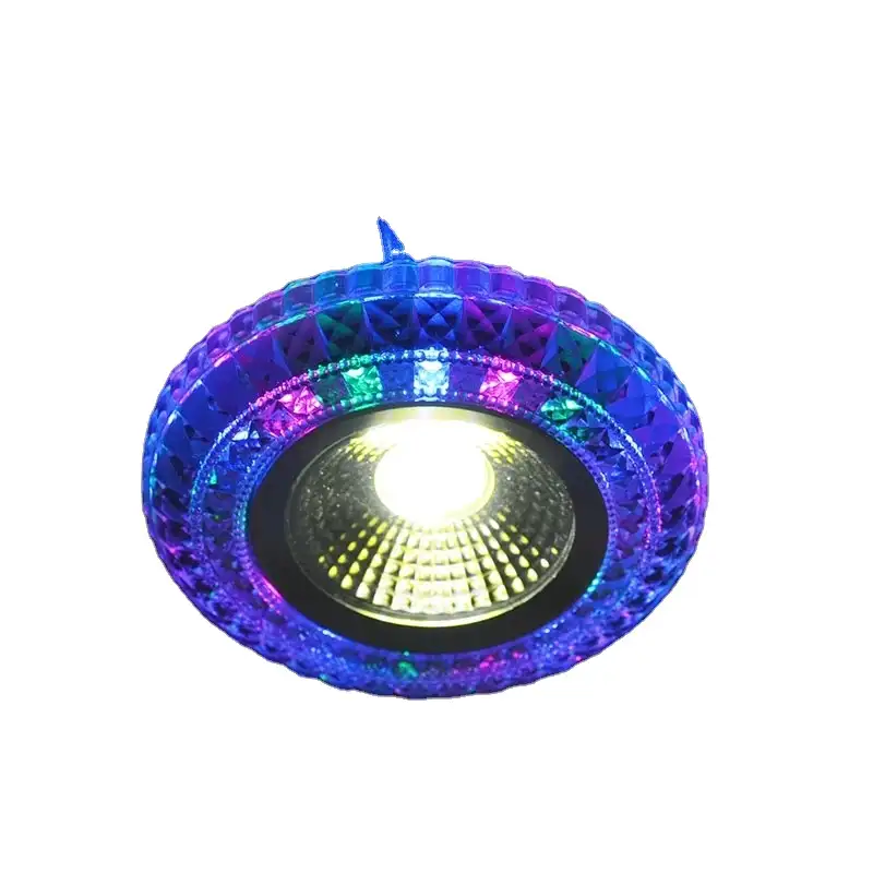COB Colorful Panel Light RGB 3W 110V 220V Recessed Lamp Fixture For Halogen Lamp Decoration Purple Spot light LED Downlight