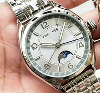 Montre mécanique pour homme OEM Fashion Business, bracelet bicolore or rose, cadran blanc, étanche.
