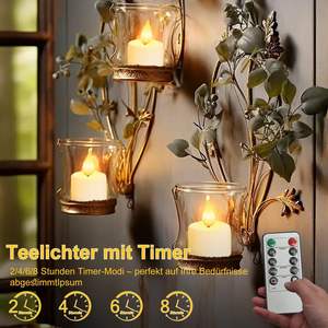LANJO 12Pack Rechargeable Tea Lights Candles with with Magnetic <b>Wireless</b> Charging Base and remote <b>control</b> - Product Image 4