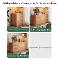 Commode de fin de lit en bois massif de chêne avec 3/6/9 tiroirs, design moderne et minimaliste, grand espace de rangement pour chambre et salon
