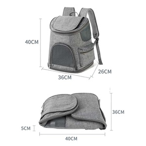 Mesh <b>Pet</b> <b>Carrier</b> Backpack Polyester Material Breathable Design Fashion Style Outdoor Dog <b>Carrier</b> Bag Gray Color - Product Image 5