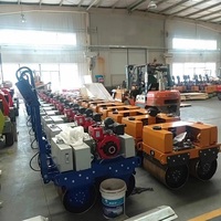 Rouleau compresseur vibrant portatif à double tambour de 550 kg, entièrement hydraulique, à moteur diesel, pour le compactage du béton et du bitume, conforme aux normes EPA