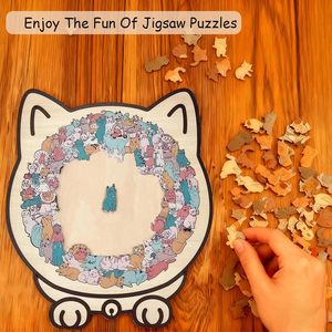 <span class=keywords><strong>Puzzle</strong></span> en <span class=keywords><strong>bois</strong></span> en forme de <span class=keywords><strong>chat</strong></span>, <span class=keywords><strong>puzzle</strong></span> en <span class=keywords><strong>bois</strong></span> coloré d'animaux, cadeau parfait pour les adultes, idéal pour les amoureux des chats, décoration d'intérieur - Product Image 4