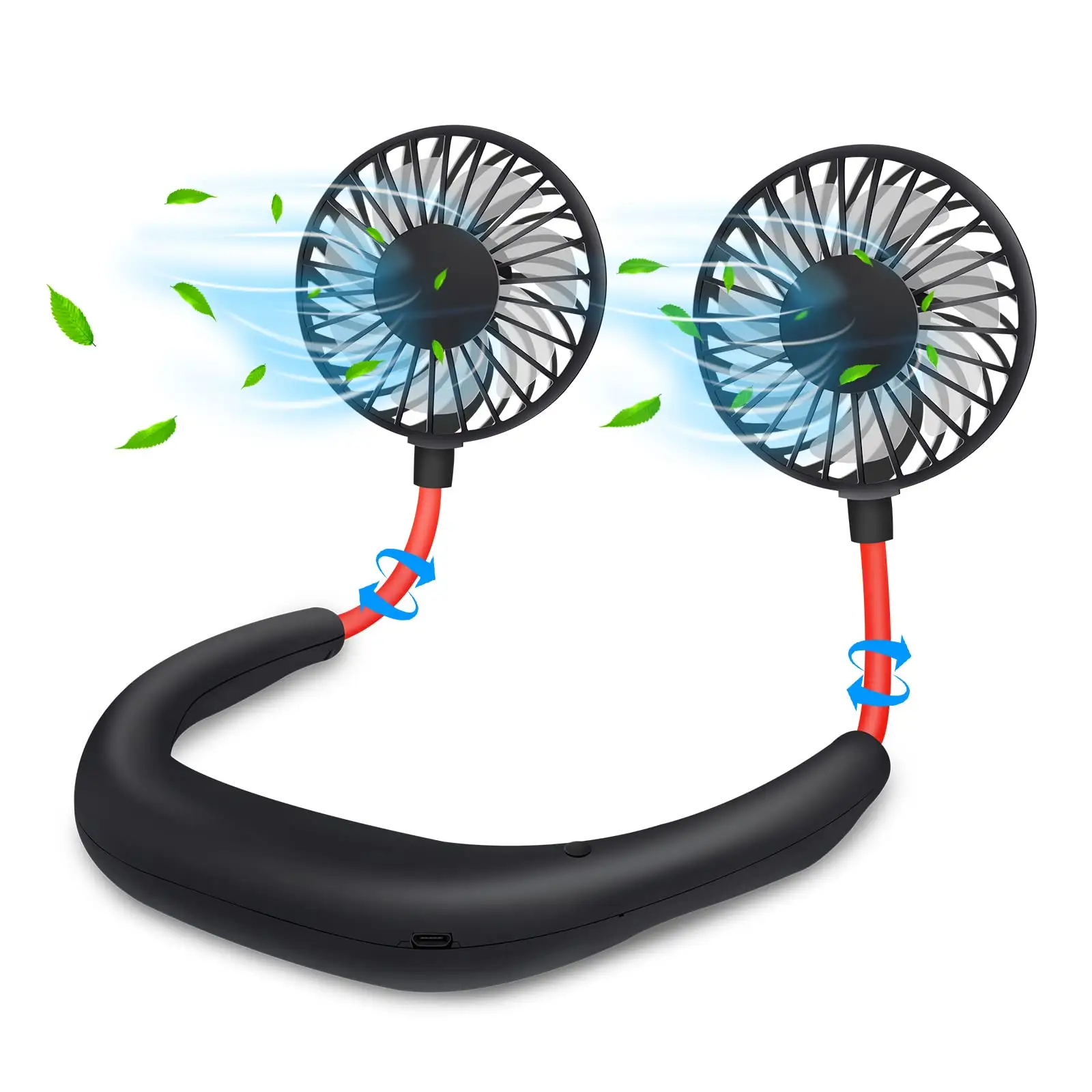 Şarj edilebilir Bladeless Mini kolye kişisel Fan taşınabilir boyun taşınabilir Fan