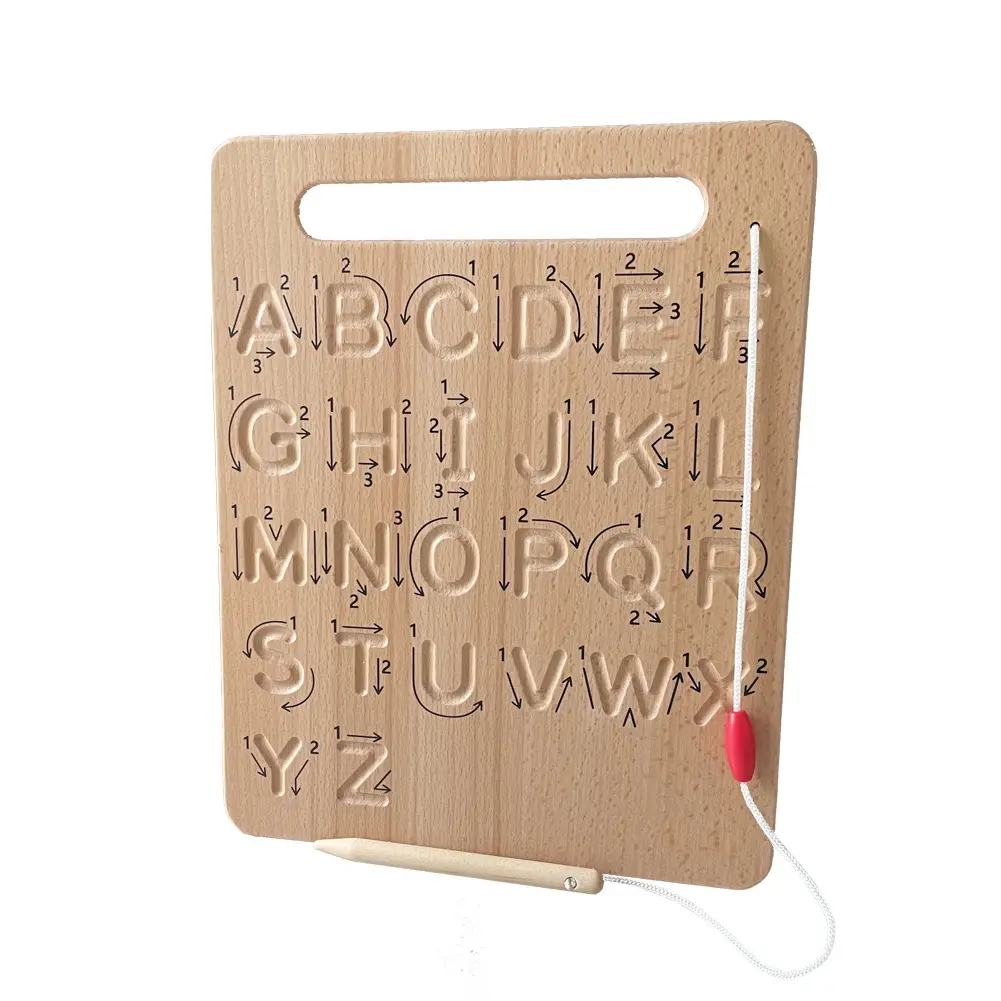 Holz Alphabet Nummer Form Puzzle Board Holz Tracing Board für Vorschule Spielzeug Kinderzimmer Dekor Geburtstags geschenk