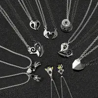 Forever Love Titanium Couple Necklace Forever Love Charm with Bling Cz  Stone Necklace (Couple Necklace)