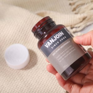 Bouteille de compléments alimentaires en PET ambré avec logo personnalisé, marque Vanjoin, bouchon à vis, design résistant à la lumière 2026, pour probiotiques, enzymes, <span class=keywords><strong>oxygène</strong></span> - Product Image 3