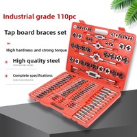 Le jeu de tarauds et de matrices métriques de 110 pièces de haute qualité comprend un robinet de réparation de filetage et une clé Kit d'outils d'approvisionnement direct en usine