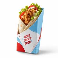 Caja de Papel para Pollo Frito, Contenedor de Alimentos para Llevar, Caja de Empaque para Pollo para Tiendas de Comida Rápida