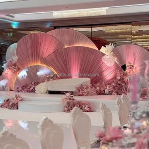 ZKAI Elegant <strong>Wedding</strong> Semicircle <strong>Backdrop</strong> Decoration Fan Shaped <strong>Stands</strong> and Drapery <strong>Backdrop</strong> Arch - Product Image 4