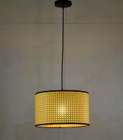 Suspension bohème rustique à suspension unique E27 Edison ampoule abat-jour en osier naturel plafonnier tissé à la main pour îlot de cuisine