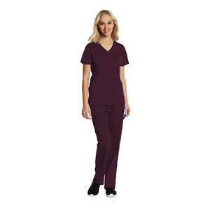 HZMNOI Women's V-Neck Scrub Set Moisture Wicking Elastic Hospital Uniforms For Medical Nursing Professionals - Product Image 4