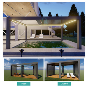 Pérgola de Aluminio QINGYING para Exteriores con Techo Retráctil - Product Image 2