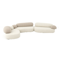 Canapé modulaire en tissu de style moderne créatif Wabi-Sabi, design unique en forme de galets, salon, villa, ensemble de meubles, même style que les influenceurs