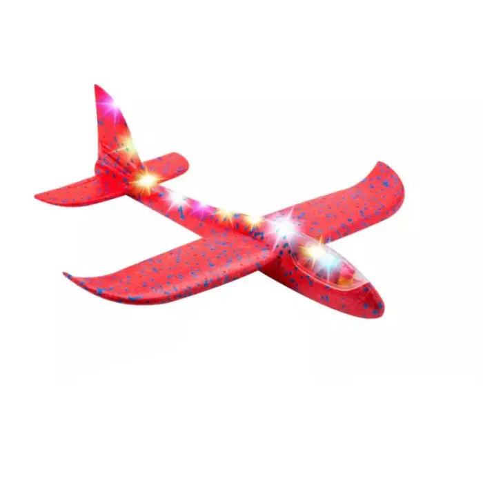 MSKWEE 2020 손 던지기 항공기 48cm LED 빛 비행기 장난감 EPP 거품 어린이 글라이더 비행기 재미 장난감 야외 비행기