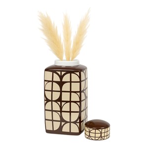 Vaso decorativo in ceramica con coperchio per la casa, soggiorno, camera da letto, ufficio, sala da pranzo. - Product Image 2