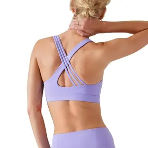 热卖产品女性活动文胸不对称肩带性瑜伽运动锻炼训练运动文胸