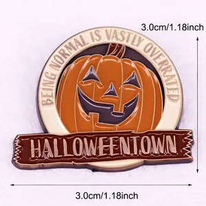 Halloweentown essendo normale è ampiamente sopravvalutato divertente testa di zucca spilla regalo perfetto amici accessori in lega Badge - Product Image 4