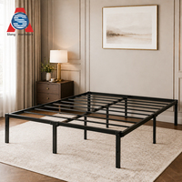 Cadre de lit double king size de luxe en fer pliable en forme de H avec tête de lit haute, design moderne, mobilier de chambre à coucher