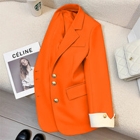 Manteau de costume élégant pour femme printemps-automne, col en V, revers, boutons, poches, veste de blazer pour femme, nouvelle collection 2026