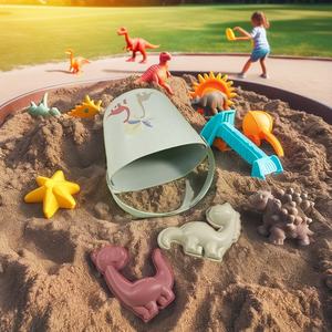 4 طقم صيفي خارجي لطيف من السيليكون المضحك للأطفال مع دلو وجاروف - Product Image 4