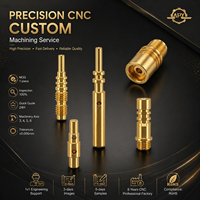 Broche de contact en laiton sur mesure, non filetée, à trou supérieur, trou traversant, axe étagé, usinée CNC pour pièces de connecteurs RF, service 5 axes