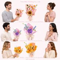 BH Karangan Bunga Rajutan Benang Lavender Pampas Grass yang Laris Manis - Bunga Matahari Rajutan Tangan Calla Lilies Daisy Ramah Lingkungan Panjang