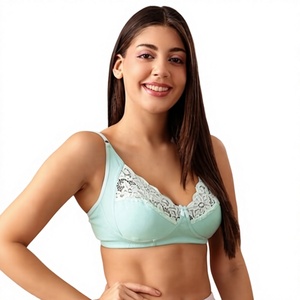 Sujetador sin relleno de malla, de poliéster y algodón, suave, transpirable, sin aros, lencería diaria para mujer, sujetador cómodo, venta al por mayor, OEM, ODM - Product Image 1