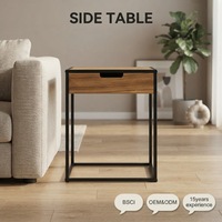 Table d'appoint de salon, table basse, structure en métal, design moderne, rangement multifonctionnel, mobilier écologique pour la maison