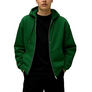 Custom <b>Plain</b> Zip up Hoodie <b>Men</b> Cheap <b>Hoodies</b> Wholesale Heavy Weight Premium Zipper <b>Hoodies</b> - Product Image 1