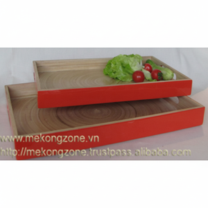 ถาดเสิร์ฟไม้ไผ่ธรรมชาติสำหรับเสิร์ฟผลไม้หรือจาน - Product Image 1
