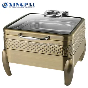 XINGPAI hotel supplies bronze buffet chafing dishes in dubai food warmer equipment hammered chafing dish