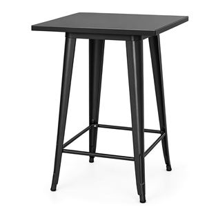 Mesa de Bar Industrial de Metal GDRS, 23.6x23.6x41.7 Pulgadas, Negra, Cuadrada, Alta, para Cafetería, Hogar, Bar, Envío a EE. UU. - Product Image 1