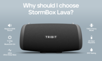 Enceinte portable TRIBIT StormBox Lava 80W, USB, AUX, égaliseur personnalisé, XBass, micro intégré, appairage TWS