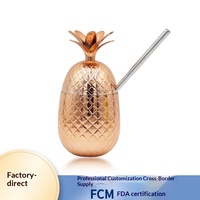 Gobelet à paille 450 ml, motifs Ananas, Fraise, Citron, créatif, pour enfants, bars de fête, cocktail fantaisie pour festivals