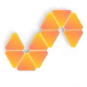 Thông minh <span class=keywords><strong>Wifi</strong></span> <span class=keywords><strong>LED</strong></span> bảng điều chỉnh tam giác tường ánh sáng <span class=keywords><strong>RGB</strong></span> môi trường xung quanh ánh sáng ban đêm cho trong nhà cho văn phòng nhà cạnh giường ngủ trò chơi phòng trang trí nội thất làm PC - Product Image 1